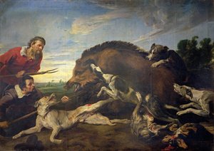 Polowanie na dzika, ok. 1640 autorstwa Frans Snyders or Snijders