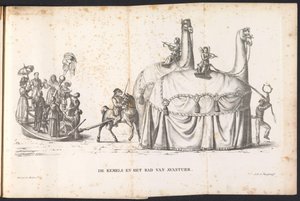 Dwa wielbłądy i koło fortuny, 1825 Kemels and the Wheel of Avantuer (tytuł na obiekcie)