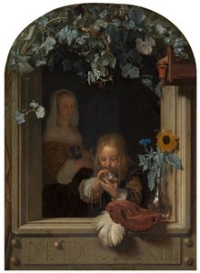 Chłopiec puszczający bańki, 1663