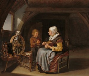 Mówiąc Grace, c.1650-55 autorstwa Frans van Mieris