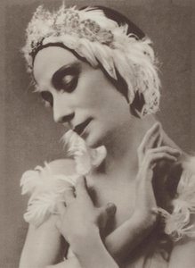 Pavlova w Umierający łabędź (czarno-białe zdjęcie) autorstwa Frans van Riel