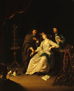 Doktor opiekujący się omdlałą dziewczyną, 1713 autorstwa Frans van the Younger Mieris