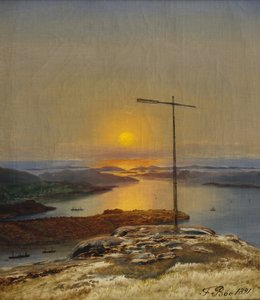 Widok z Sandviksfjellet, Bergen autorstwa Frants Diderik Boe