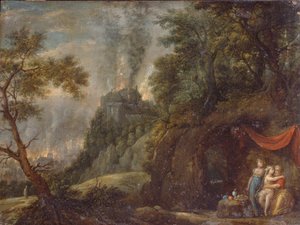Lot i jego córki, lata 1720 autorstwa Franz Anton Hartmann
