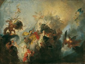 Opatrzność Boża i Cnoty autorstwa Franz Anton Maulbertsch