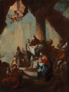 Studium do "Ofiarowania Chrystusa w świątyni" (dla św. Ulryka, Wiedeń) autorstwa Franz Anton Maulbertsch