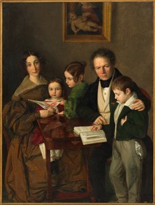 Kompozytor Johann Baptist Gänsbacher 1778-1844 i jego rodzina, ok. 1838. autorstwa Franz Anton Stecher