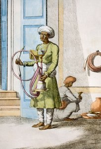 Szisza Burdar lub Huka Bearer, z „Hindusi, czyli opis ich manier, kostiumów i ceremonii”, c.1808-12 (kolorowa akwaforta)