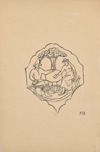Para chłopska (wypełnienie klinowe mebla?) autorstwa Franz Barwig d. Ä.