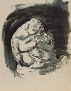 Siedzący niedźwiedź malezyjski autorstwa Franz Barwig d. Ä.