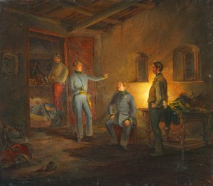 Ostatnia noc Kopala z pułkownikiem Schlechtą we włoskiej chłopskiej chacie autorstwa Franz Brudermann