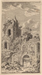 Fragment muru starego miasta w San Giovanni Laterano autorstwa Franz Edmund Weirotter