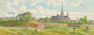 Między linią Westbahn i Mariahilfer (widok na ścianę linii) autorstwa Franz Gerasch