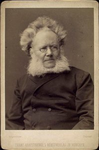 Henrik Ibsen, norweski dramaturg i poeta, koniec XIX lub początek XX wieku.