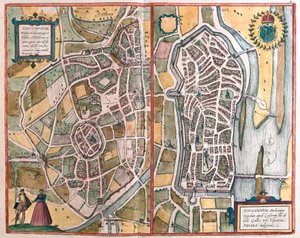 Autun i Nevers, Francja (Grawerowanie autorstwa Franz Hogenberg