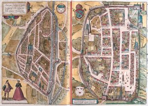 Chartres i Chateaudun, Francja (grawerowanie autorstwa Franz Hogenberg