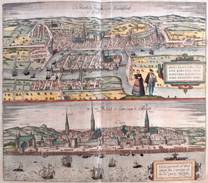 Kaliningrad, Rosja - Ryga, Łotwa (grafika autorstwa Franz Hogenberg