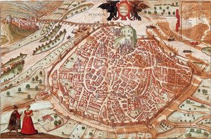 Mapa Awinionu - Francja (grawerowanie autorstwa Franz Hogenberg