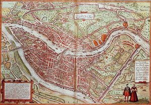Mapa Lyon - Francja (grawerowanie