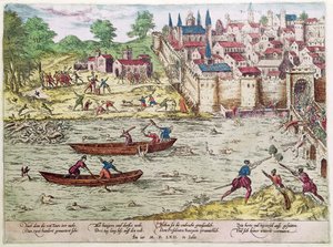 Masakra w Tours w lipcu 1562 r. (kolorowa rycina)