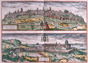 Orvieto i Sanktuarium Loreto, Włochy (grafika) autorstwa Franz Hogenberg