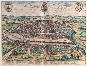 Sevilla, Hiszpania (grawerowanie autorstwa Franz Hogenberg