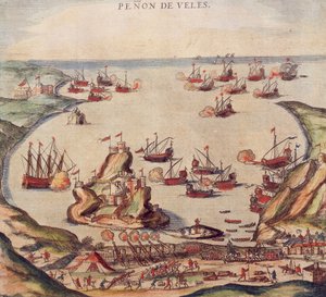 Osmański korsarz Khayr al-Din Barbarossa przeciwko armii Karola V, autorstwa Franza Hogenberga autorstwa Franz Hogenberg