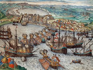 Zdobycie La Goulette i Tunisu przez Karola V autorstwa Franz Hogenberg