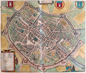 Tournai, Belgia (grawerowanie autorstwa Franz Hogenberg
