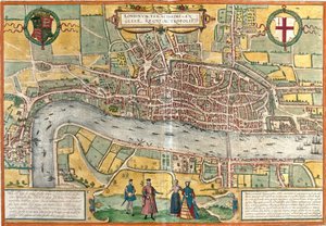 Widok na Londyn (Londinum), Anglia (akwaforta) autorstwa Franz Hogenberg