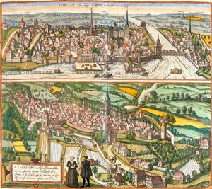 Widoki Konstancji (Contantia), Niemiec i St. Galli (S. Galli), Szwajcarii (akwaforta autorstwa Franz Hogenberg