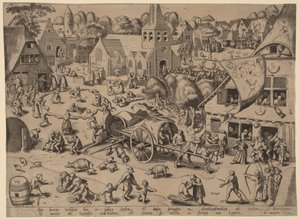Jarmark Wiejski w Hoboken autorstwa Franz Hogenberg after Pieter Bruegel the Elder