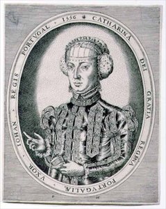 Portret Katarzyny, królowej Portugalii, żony Jana III (1502-57) 1556 (rycina) autorstwa Franz Huys