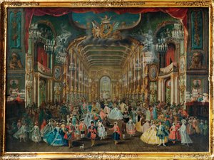 Bal przebierańców w Teatrze Rezydencji w Bonn ... autorstwa Franz Jakob Rousseau