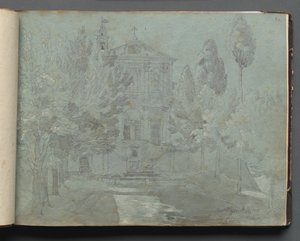 Album z Widokami Rzymu i okolic, Studia krajobrazowe, strona 05a: "Św. Izydor" autorstwa Franz Johann Heinrich Nadorp