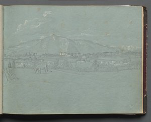 Album z Widokami Rzymu i okolic, Studia krajobrazowe, s. 10a: Krajobraz rzymski autorstwa Franz Johann Heinrich Nadorp