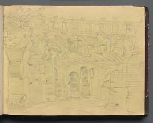 Album z Widokami Rzymu i okolic, Studia krajobrazowe, s. 12a: Ruiny rzymskie. autorstwa Franz Johann Heinrich Nadorp