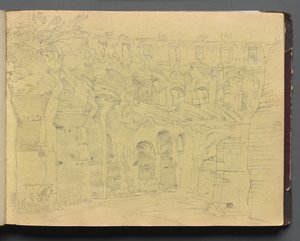Album z Widokami Rzymu i okolic, Studia krajobrazowe, s. 12a: Ruiny rzymskie autorstwa Franz Johann Heinrich Nadorp