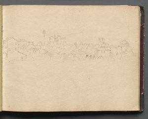 Album z Widokami Rzymu i okolic, Studia krajobrazowe, strona 16a: Widok rzymski. autorstwa Franz Johann Heinrich Nadorp