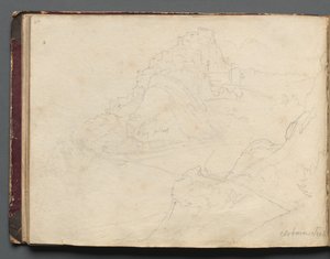Album z Widokami Rzymu i okolic, Studia krajobrazowe, strona 20b: Cervera. autorstwa Franz Johann Heinrich Nadorp