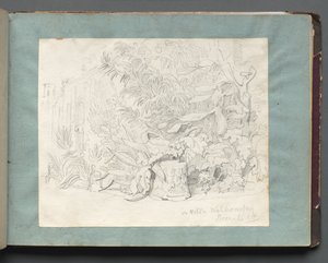 Album z Widokami Rzymu i okolic, Studia krajobrazowe, s. 24a: In Villa Walkonsky. autorstwa Franz Johann Heinrich Nadorp