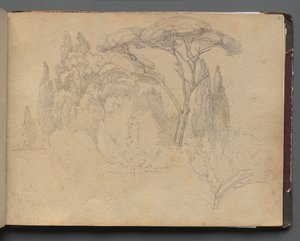 Album z Widokami Rzymu i okolic, Studia krajobrazowe, strona 29a: Studium krajobrazowe autorstwa Franz Johann Heinrich Nadorp