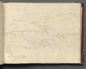 Album z Widokami Rzymu i okolic, Studia krajobrazowe, str. 34a: "Św. Franciszek"