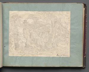 Album z Widokami Rzymu i okolic, Studia krajobrazowe, s. 36a: Widok rzymski. autorstwa Franz Johann Heinrich Nadorp