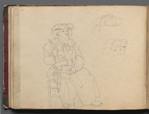 Album with Views of Rome and Surroundings, Landscape Studies, page 38b: Figure Study   1309159   pl       polish Successfully Translated  Original: Motor Liner Carnarvon Castle, c1930. Translat: 