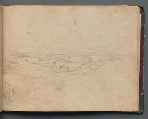Album z Widokami Rzymu i okolic, Studia krajobrazowe, strona 40a: Krajobraz rzymski autorstwa Franz Johann Heinrich Nadorp