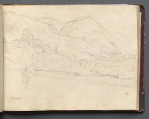 Album z Widokami Rzymu i okolic, Studia krajobrazowe, strona 42a: Krajobraz rzymski. autorstwa Franz Johann Heinrich Nadorp