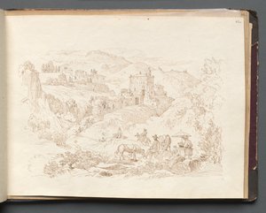 Album z Widokami Rzymu i okolic, Studia krajobrazowe, strona 43a: Krajobraz rzymski. autorstwa Franz Johann Heinrich Nadorp