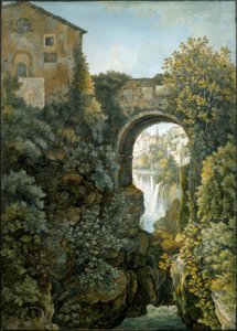 Tivoli, elementy wodne lub bieg rzeki Aniene w Tivoli autorstwa Franz Kaisermann