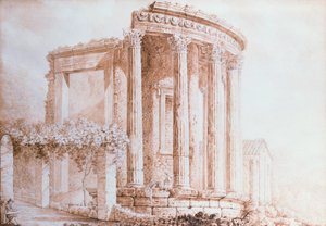 Świątynia Sybilli, Tivoli (akwarela) autorstwa Franz Keisermann